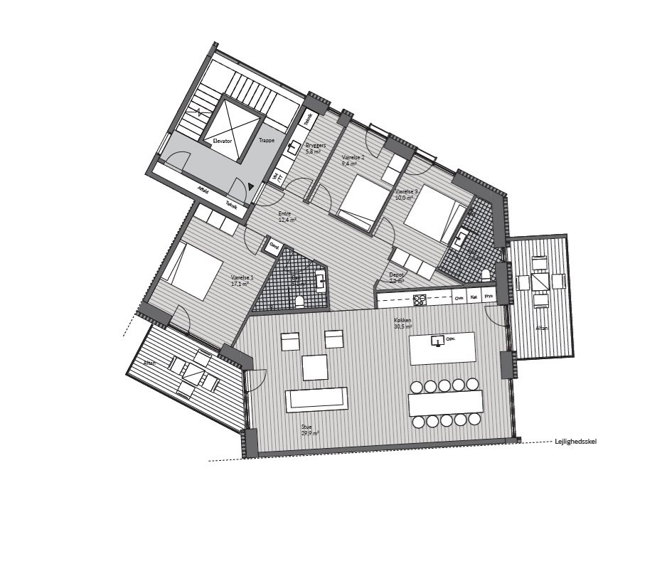 Plantegninger billede af Sydhavnsvej 2F, 1. tv., 7700 Thisted