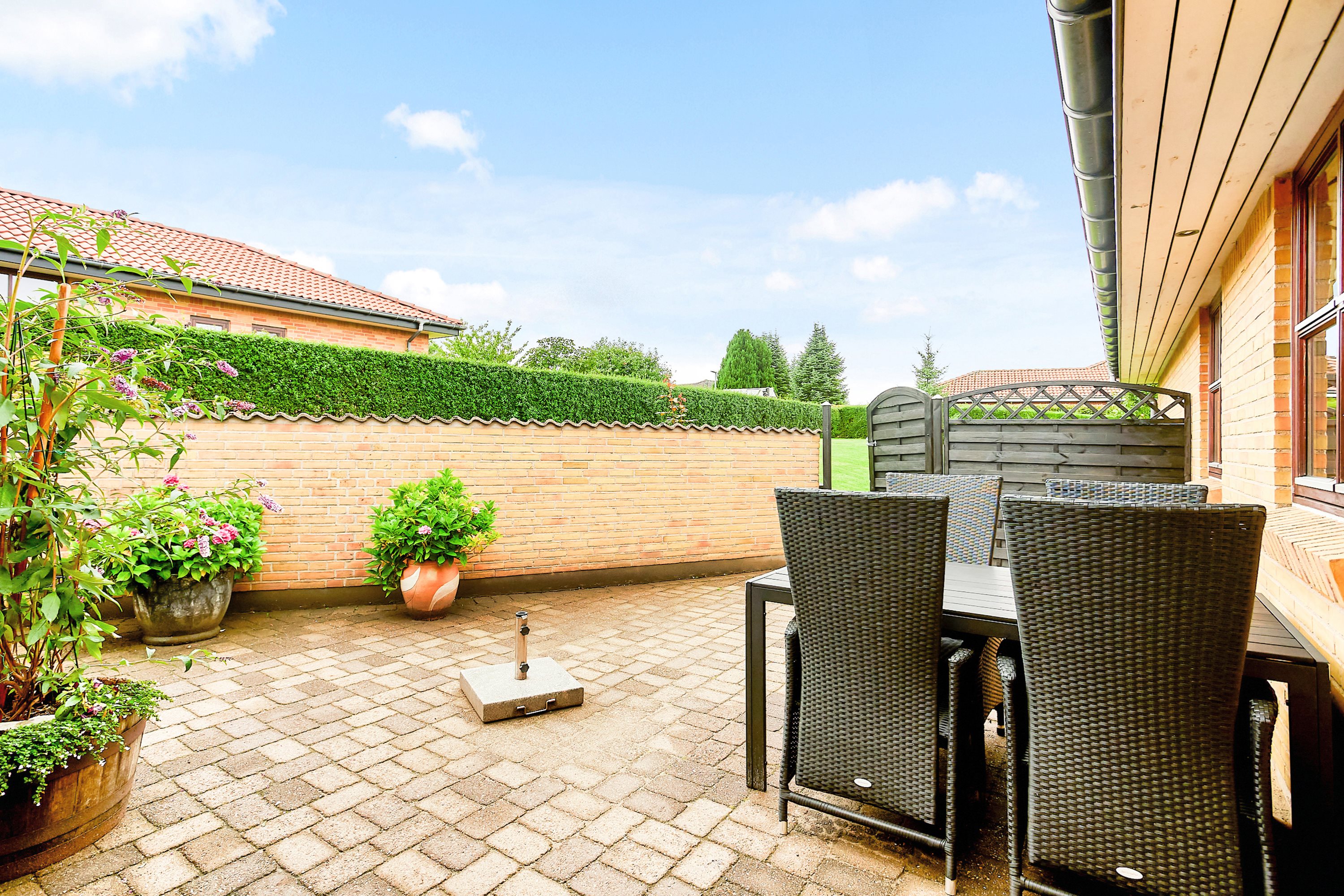 Fremhævet terrasse billede i fuldskærmstilstand. Billede af Skovparken 92, 8783 Hornsyld