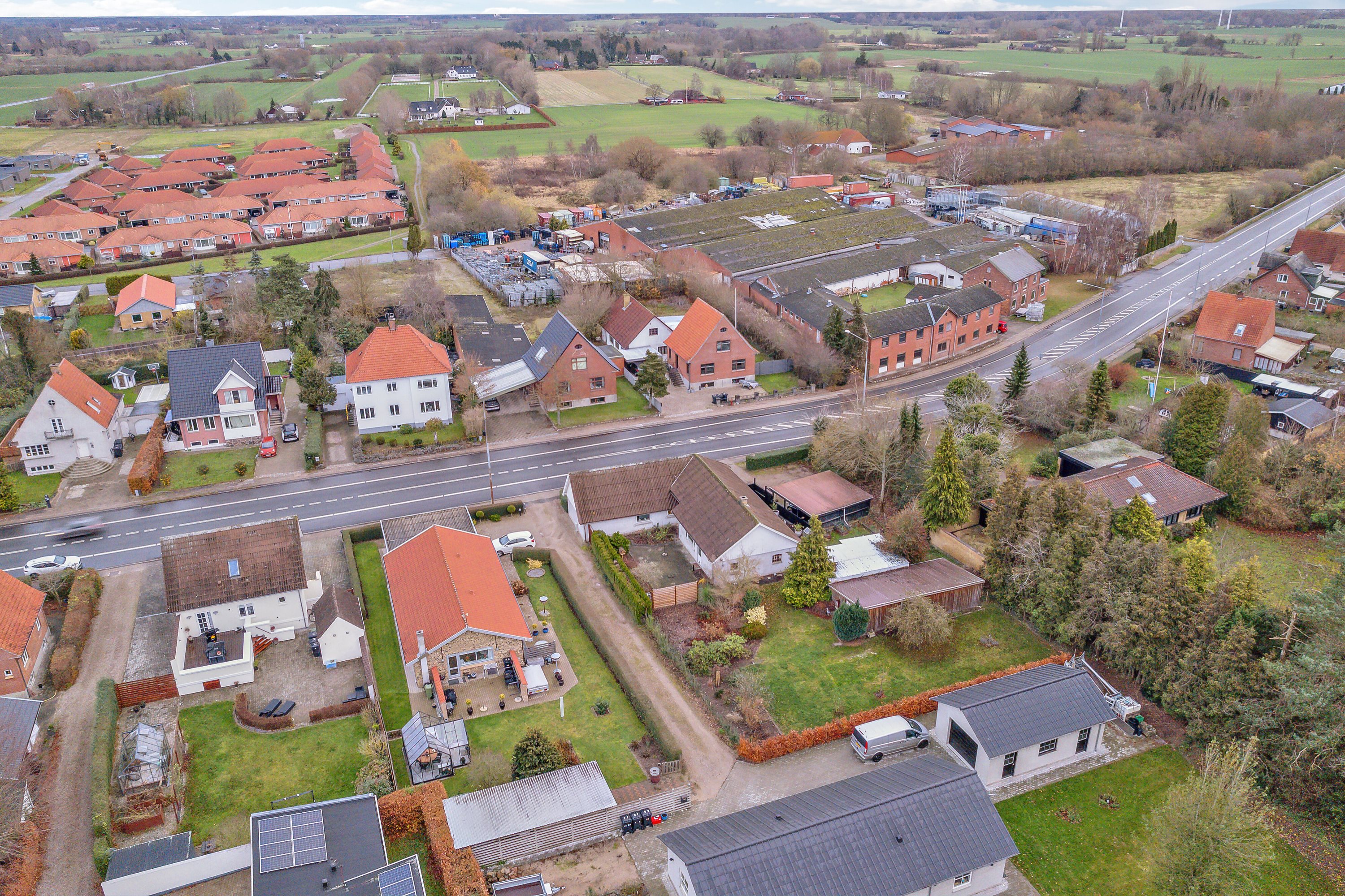 Fremhævet luftfoto billede i fuldskærmstilstand. Billede af Nyborgvej 25, 5550 Langeskov