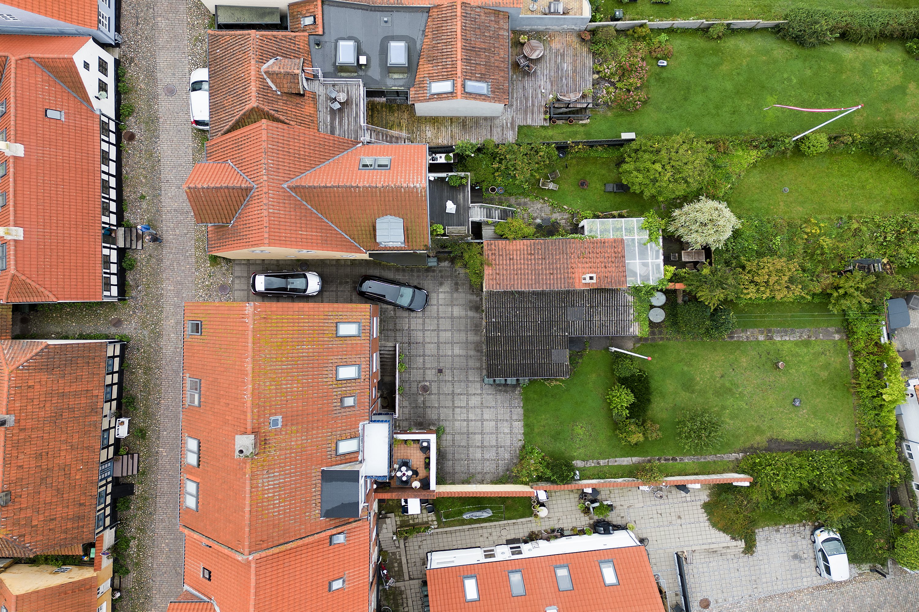 Fremhævet luftfoto billede i fuldskærmstilstand. Billede af Overgade 28, 8400 Ebeltoft