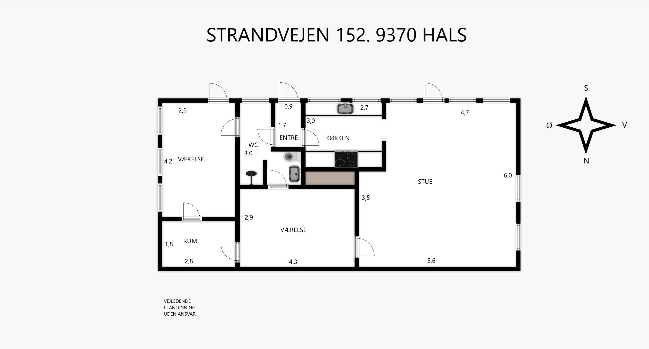 Plantegninger billede af Strandvejen 152, Hou, 9370 Hals