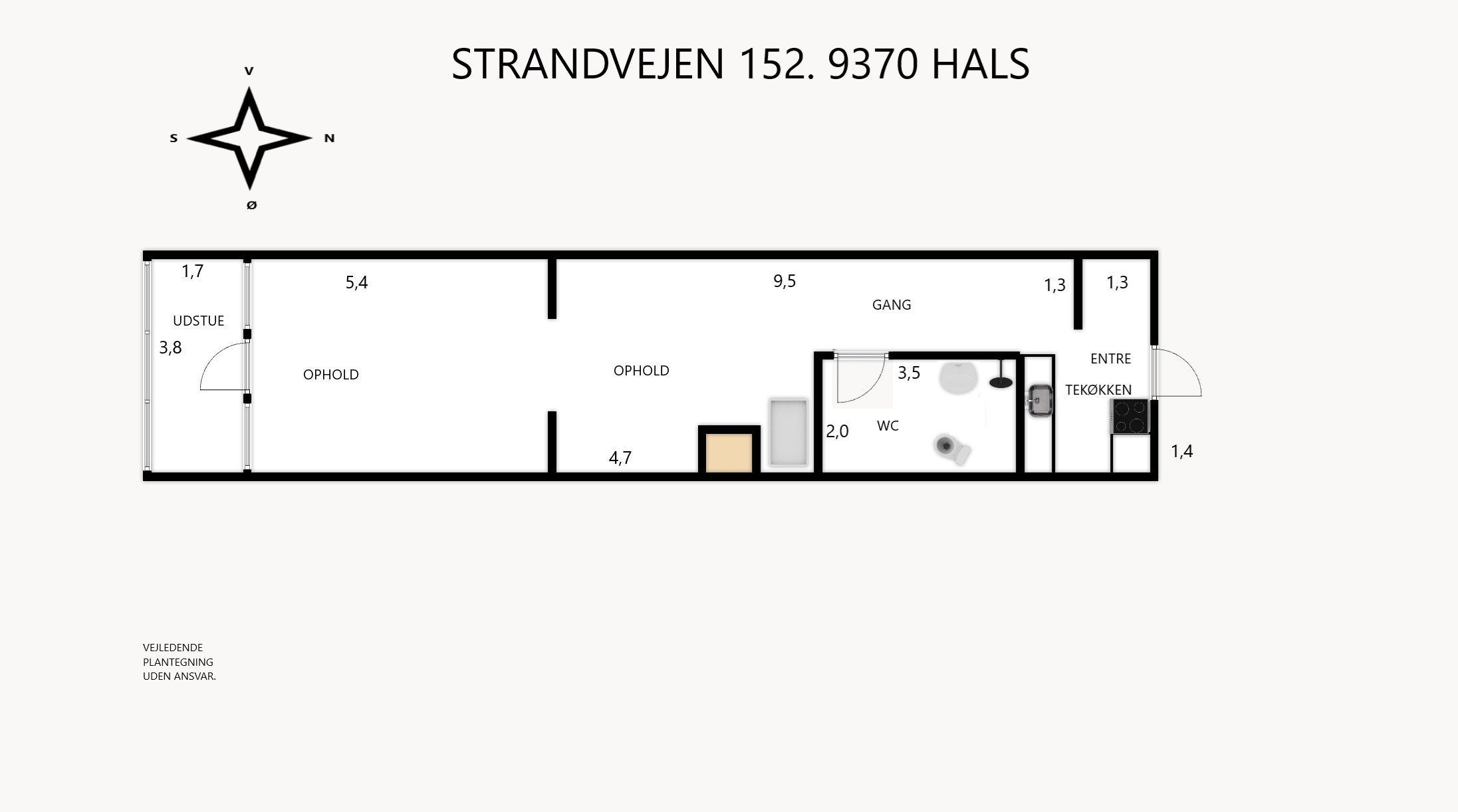Plantegninger billede af Strandvejen 152, Hou, 9370 Hals