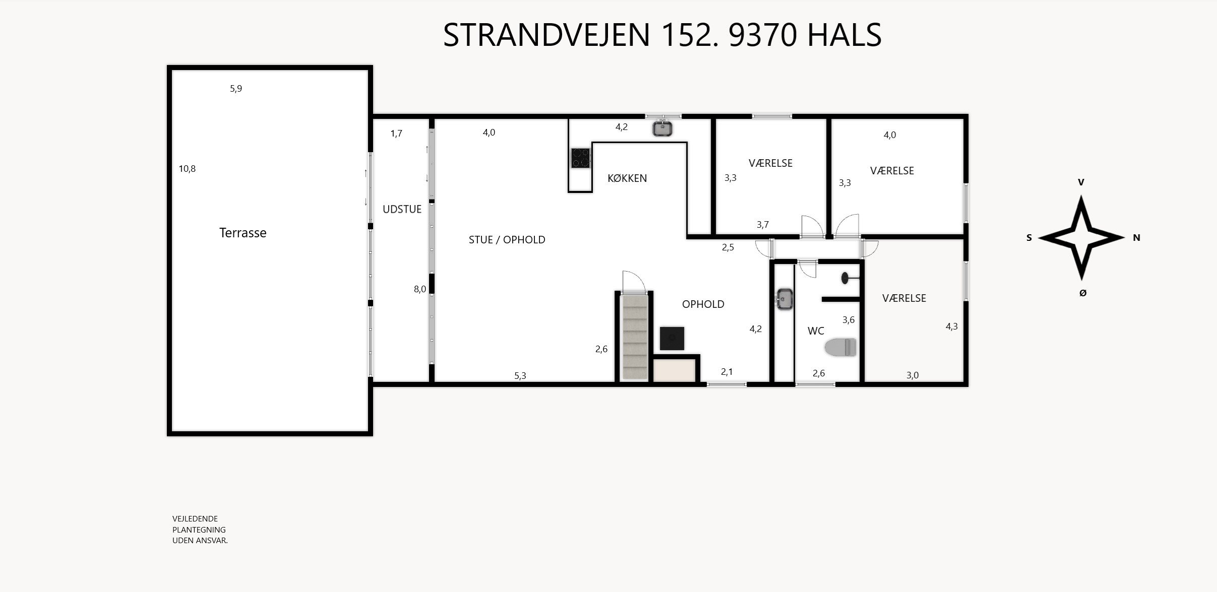 Plantegninger billede af Strandvejen 152, Hou, 9370 Hals