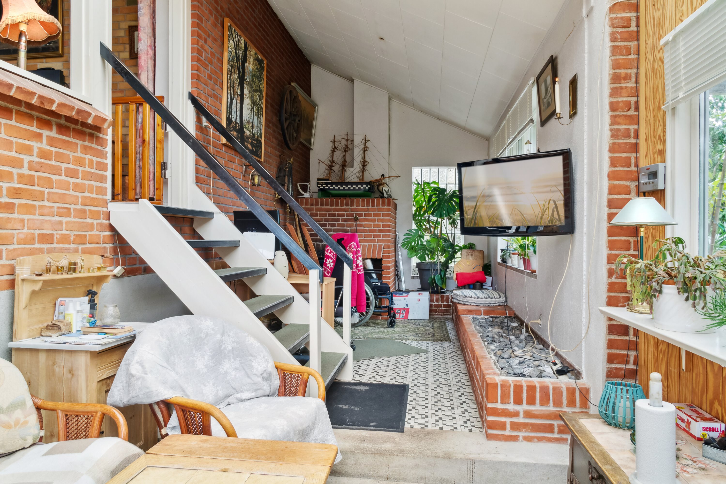 Fremhævet pejsestue billede i fuldskærmstilstand. Billede af Birkevej 5, 4720 Præstø