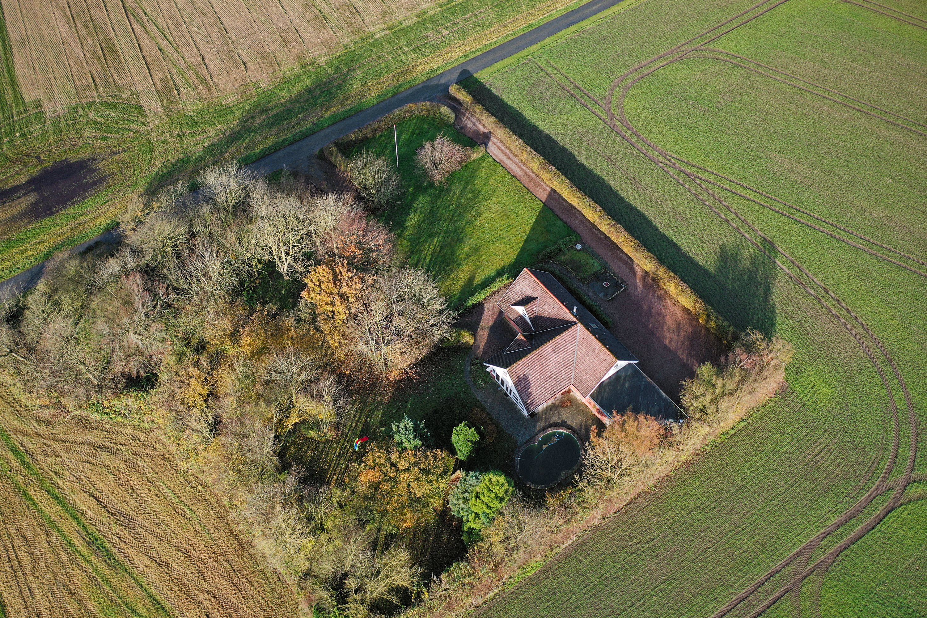 Fremhævet luftfoto billede i fuldskærmstilstand. Billede af Humlegårdvej 4, Krejbjerg, 7860 Spøttrup