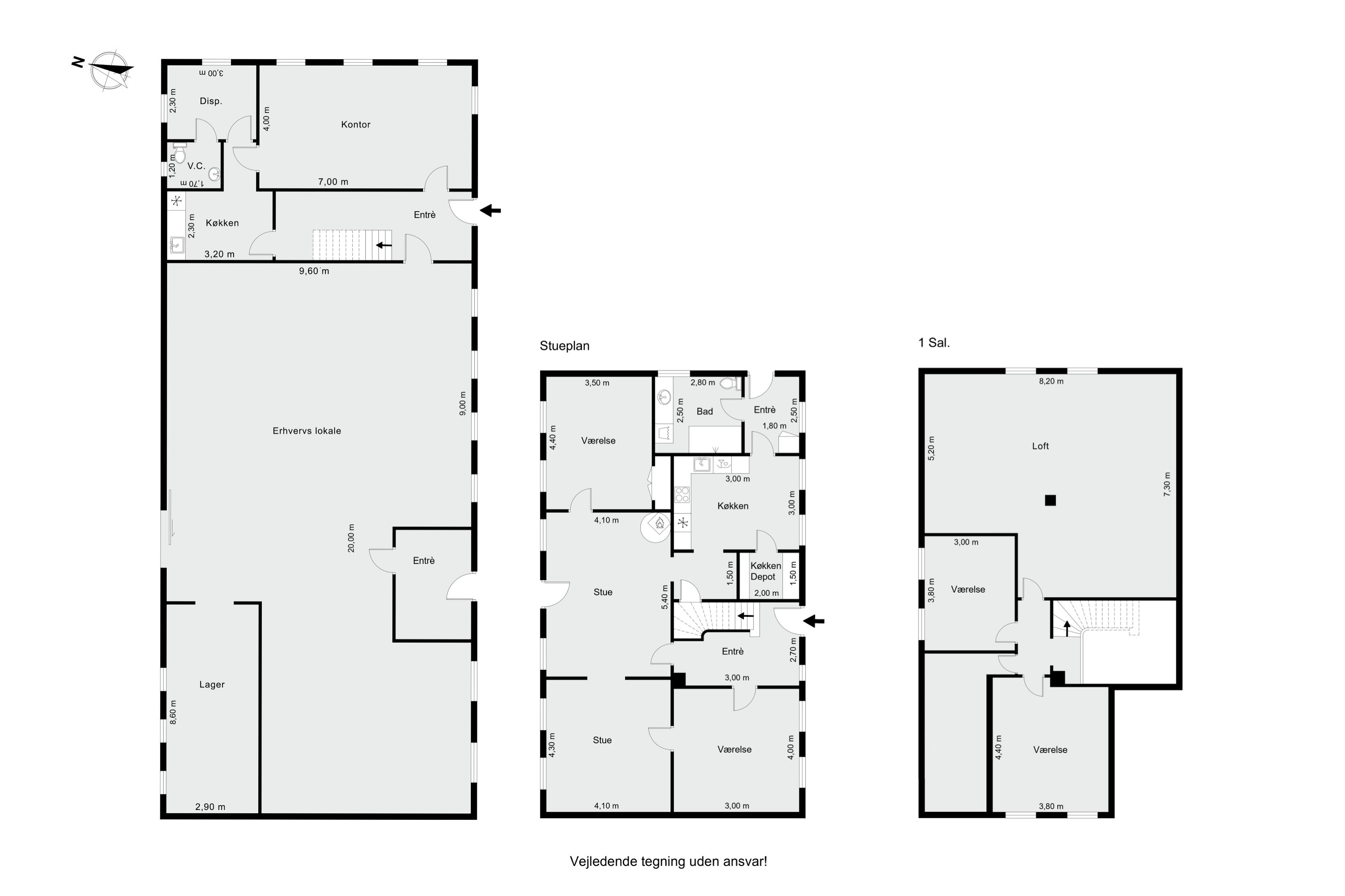 Plantegninger billede af Kirkestien 6 + 8, Kvorning, 8830 Tjele