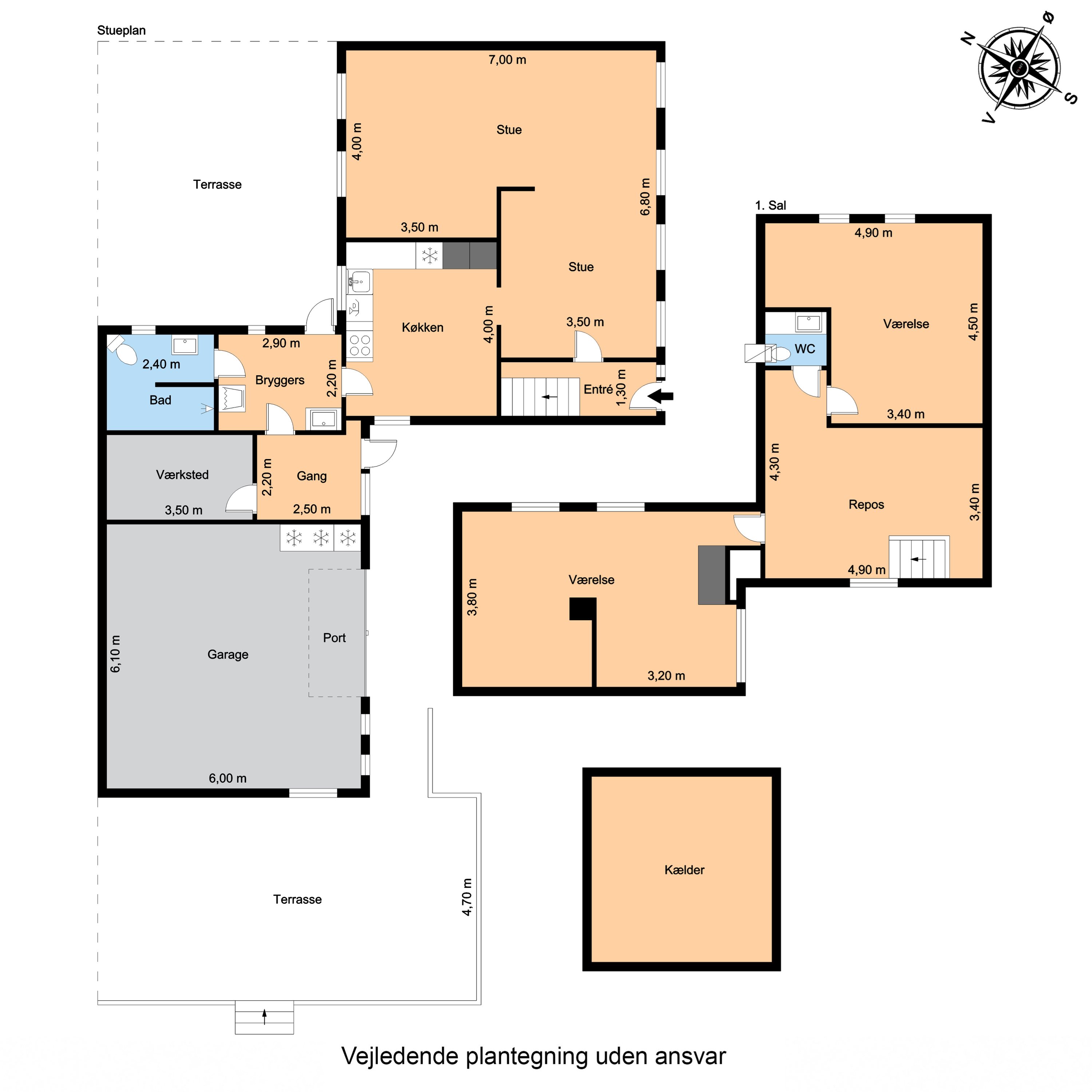 Plantegninger billede af Bygaden 29, Tullebølle, 5953 Tranekær
