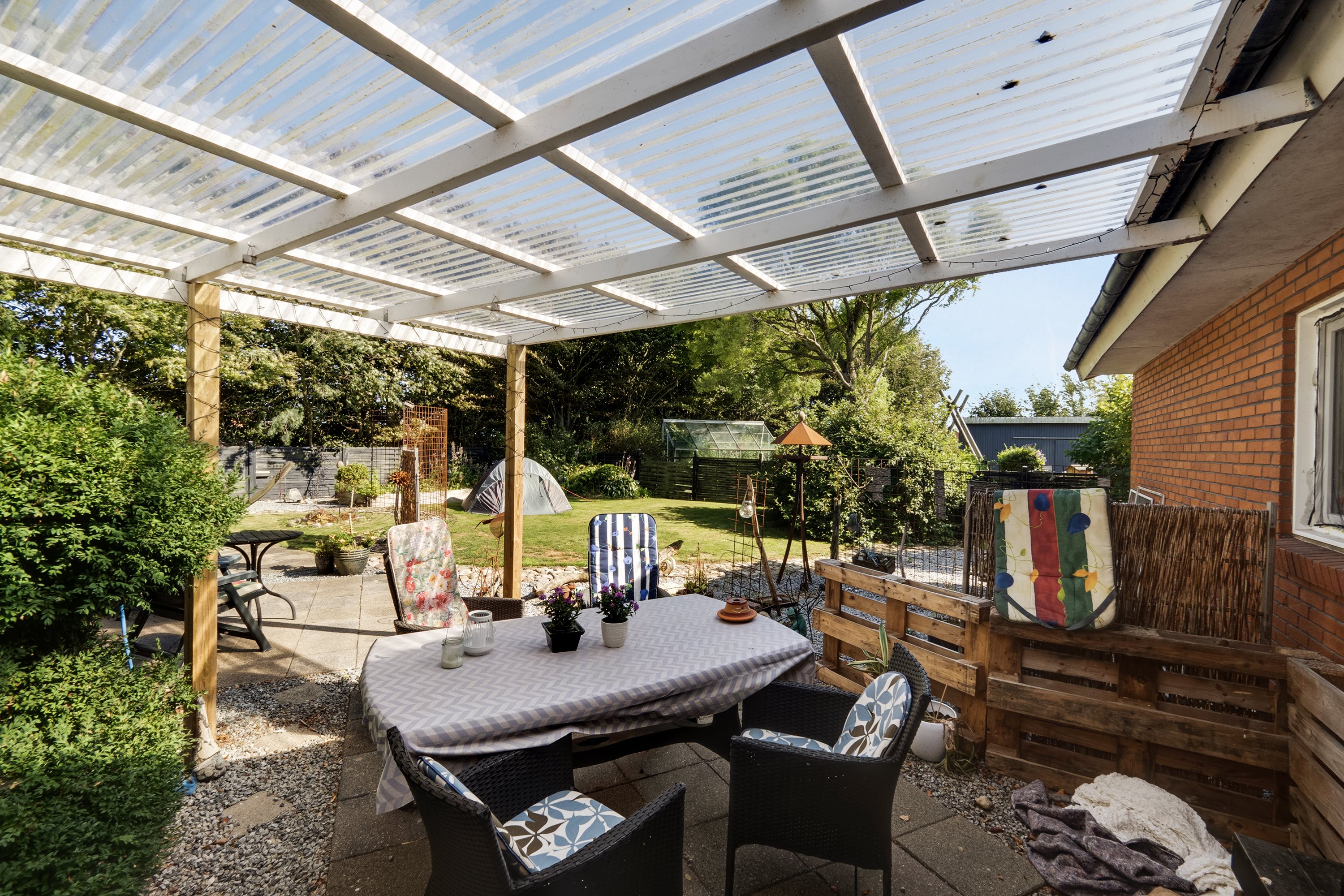 Fremhævet terrasse billede i fuldskærmstilstand. Billede af Trehøjevej 5, Ø Hvidbjerg, 7970 Redsted M