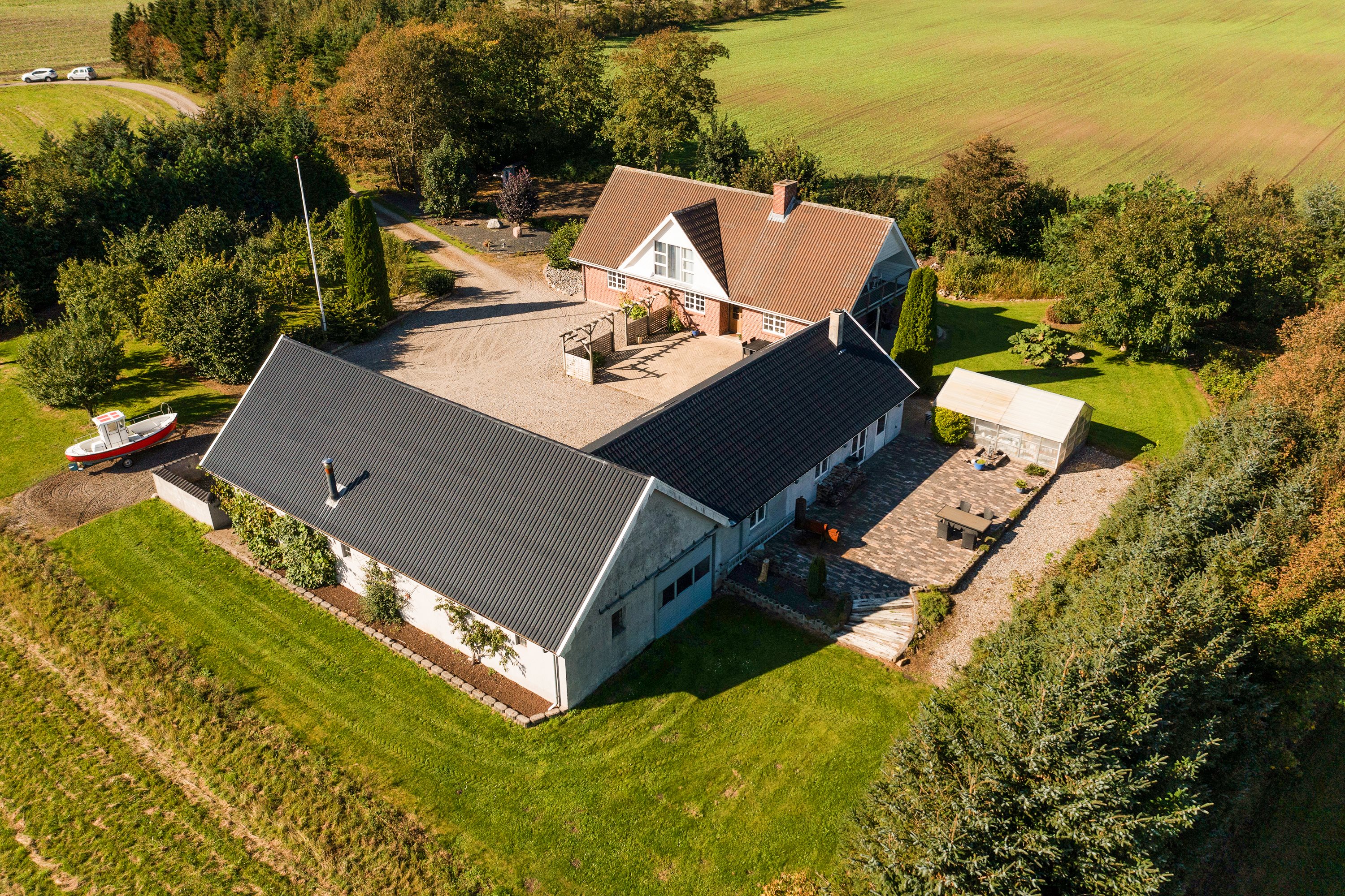 Fremhævet luftfoto billede i fuldskærmstilstand. Billede af Enshøjvej 5, Mejlby, 9610 Nørager