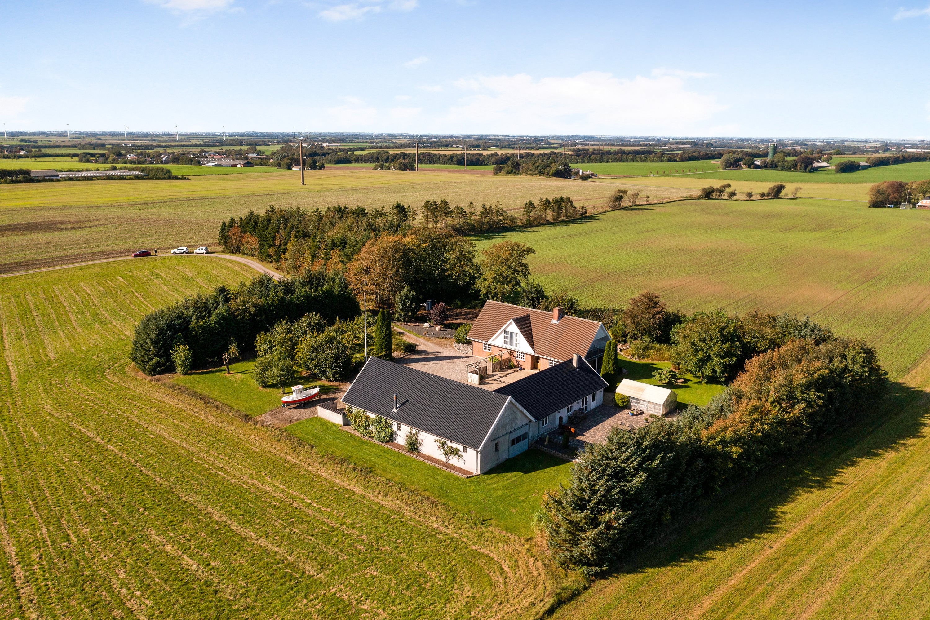 Fremhævet luftfoto billede i fuldskærmstilstand. Billede af Enshøjvej 5, Mejlby, 9610 Nørager
